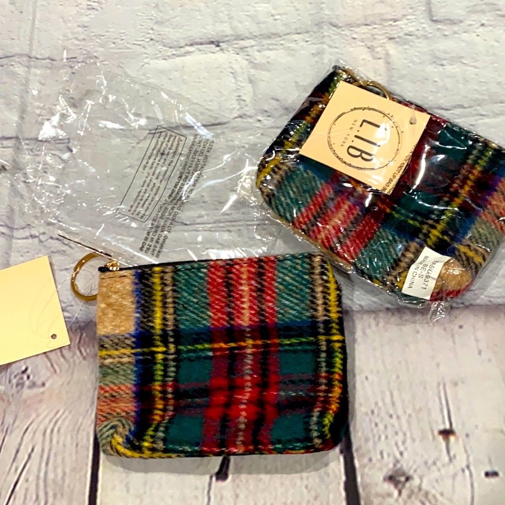 Holiday Plaid Keychain Pouch - 2 available